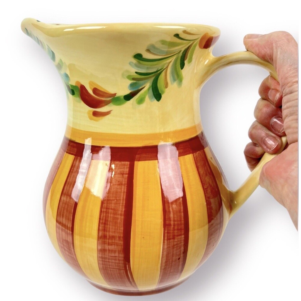 Gail Pittman for Southern Living at Home SIENA 8" Pitcher 64 oz. Hand Painted